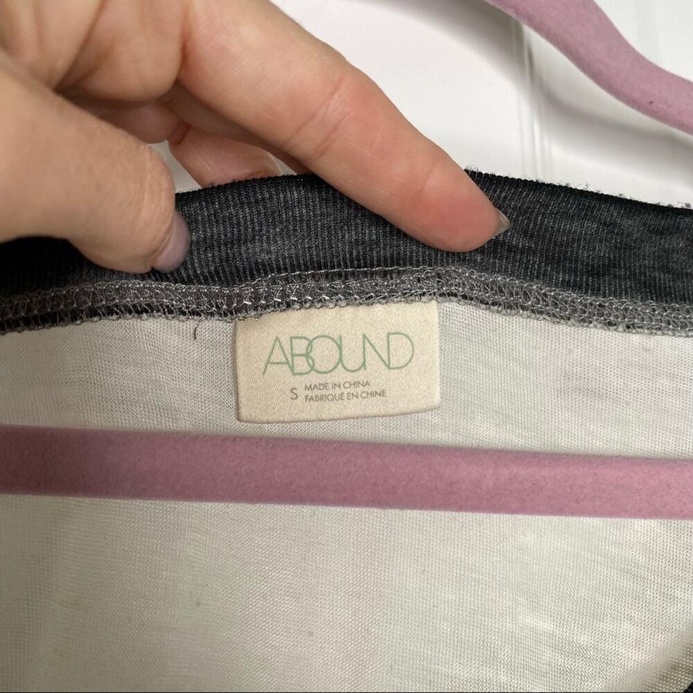 ABOUND Long Sleeve Burnout Scoop Neck Striped Baseball Tee Long Sleeve Top - Picture 6 of 7